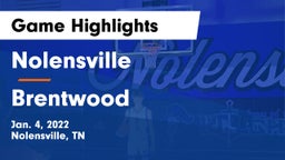 Nolensville  vs Brentwood  Game Highlights - Jan. 4, 2022