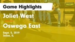 Joliet West  vs Oswego East  Game Highlights - Sept. 5, 2019