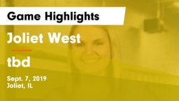 Joliet West  vs tbd Game Highlights - Sept. 7, 2019