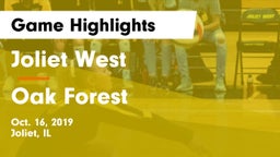 Joliet West  vs Oak Forest Game Highlights - Oct. 16, 2019