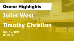Joliet West  vs Timothy Christian Game Highlights - Oct. 15, 2021