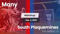 Matchup: Many  vs. South Plaquemines  2020