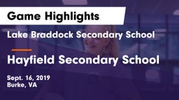 Lake Braddock Secondary School vs Hayfield Secondary School Game Highlights - Sept. 16, 2019