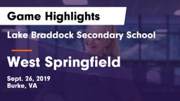 Lake Braddock Secondary School vs West Springfield  Game Highlights - Sept. 26, 2019