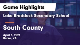 Lake Braddock Secondary School vs South County  Game Highlights - April 6, 2021