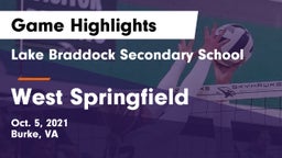 Lake Braddock Secondary School vs West Springfield  Game Highlights - Oct. 5, 2021