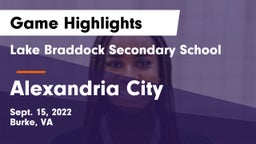 Lake Braddock Secondary School vs Alexandria City  Game Highlights - Sept. 15, 2022