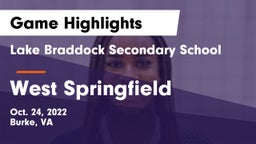 Lake Braddock Secondary School vs West Springfield  Game Highlights - Oct. 24, 2022
