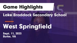 Lake Braddock Secondary School vs West Springfield  Game Highlights - Sept. 11, 2023