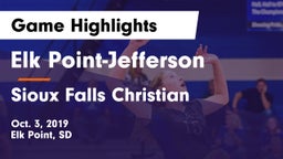 Elk Point-Jefferson  vs Sioux Falls Christian  Game Highlights - Oct. 3, 2019