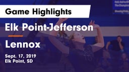Elk Point-Jefferson  vs Lennox  Game Highlights - Sept. 17, 2019