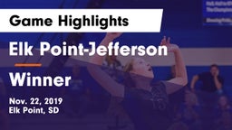Elk Point-Jefferson  vs Winner  Game Highlights - Nov. 22, 2019