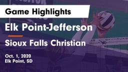 Elk Point-Jefferson  vs Sioux Falls Christian  Game Highlights - Oct. 1, 2020