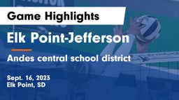 Elk Point-Jefferson  vs Andes central school district Game Highlights - Sept. 16, 2023