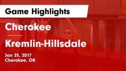 Cherokee  vs Kremlin-Hillsdale  Game Highlights - Jan 25, 2017