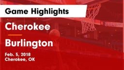 Cherokee  vs Burlington  Game Highlights - Feb. 5, 2018