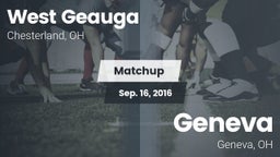 Matchup: West Geauga High vs. Geneva  2016