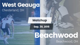 Matchup: West Geauga High vs. Beachwood  2016