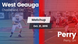 Matchup: West Geauga High vs. Perry  2016