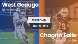 Matchup: West Geauga High vs. Chagrin Falls  2016