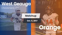 Matchup: West Geauga High vs. Orange  2017