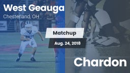 Matchup: West Geauga High vs. Chardon  2018