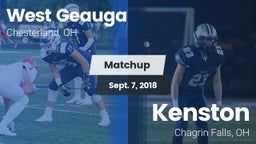 Matchup: West Geauga High vs. Kenston  2018