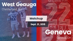 Matchup: West Geauga High vs. Geneva  2018