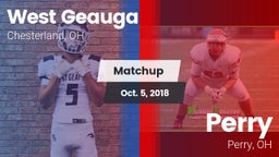 Matchup: West Geauga High vs. Perry  2018