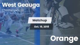 Matchup: West Geauga High vs. Orange  2018