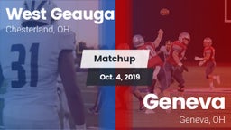 Matchup: West Geauga High vs. Geneva  2019