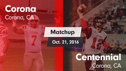 Matchup: Corona  vs. Centennial  2016