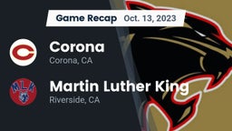 Recap: Corona  vs. Martin Luther King  2023