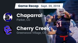 Recap: Chaparral  vs. Cherry Creek  2018