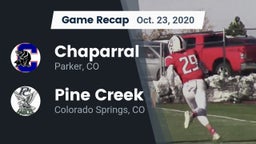 Recap: Chaparral  vs. Pine Creek  2020