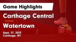 Carthage Central  vs Watertown  Game Highlights - Sept. 27, 2023