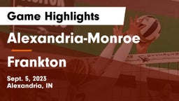 Alexandria-Monroe  vs Frankton  Game Highlights - Sept. 5, 2023
