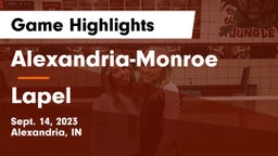 Alexandria-Monroe  vs Lapel  Game Highlights - Sept. 14, 2023