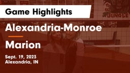 Alexandria-Monroe  vs Marion  Game Highlights - Sept. 19, 2023