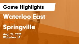 Waterloo East  vs Springville  Game Highlights - Aug. 26, 2023