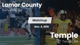 Matchup: Lamar County High vs. Temple  2016