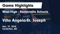 West High - Bentonville Schools vs Villa Angela-St. Joseph  Game Highlights - Dec. 27, 2018