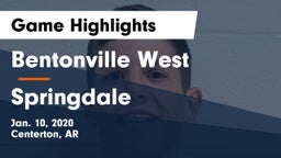 Bentonville West  vs Springdale  Game Highlights - Jan. 10, 2020