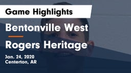 Bentonville West  vs Rogers Heritage  Game Highlights - Jan. 24, 2020