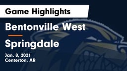 Bentonville West  vs Springdale  Game Highlights - Jan. 8, 2021