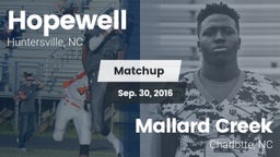 Matchup: Hopewell  vs. Mallard Creek  2016