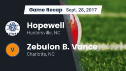 Recap: Hopewell  vs. Zebulon B. Vance  2017