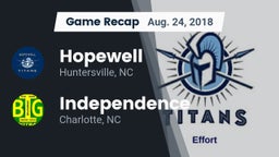 Recap: Hopewell  vs. Independence  2018