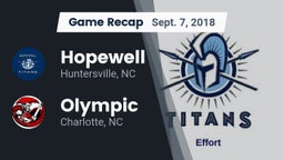 Recap: Hopewell  vs. Olympic  2018