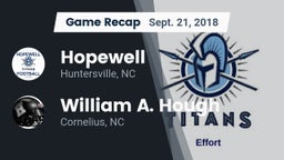 Recap: Hopewell  vs. William A. Hough  2018